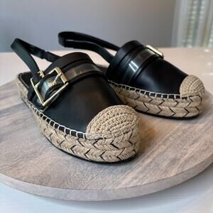 Karl Largerfeld Alexi Sling Back Espadrille Platform Shoes Sandals US Size 9 M